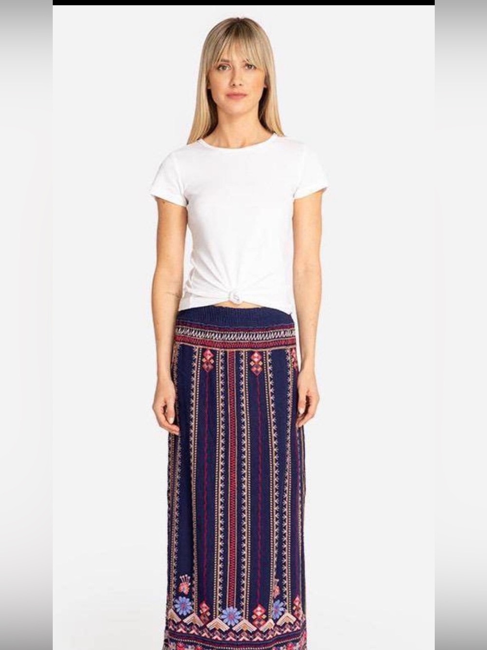 Johnny Was Frederique Side Slit  Maxi Skirt Size Medium